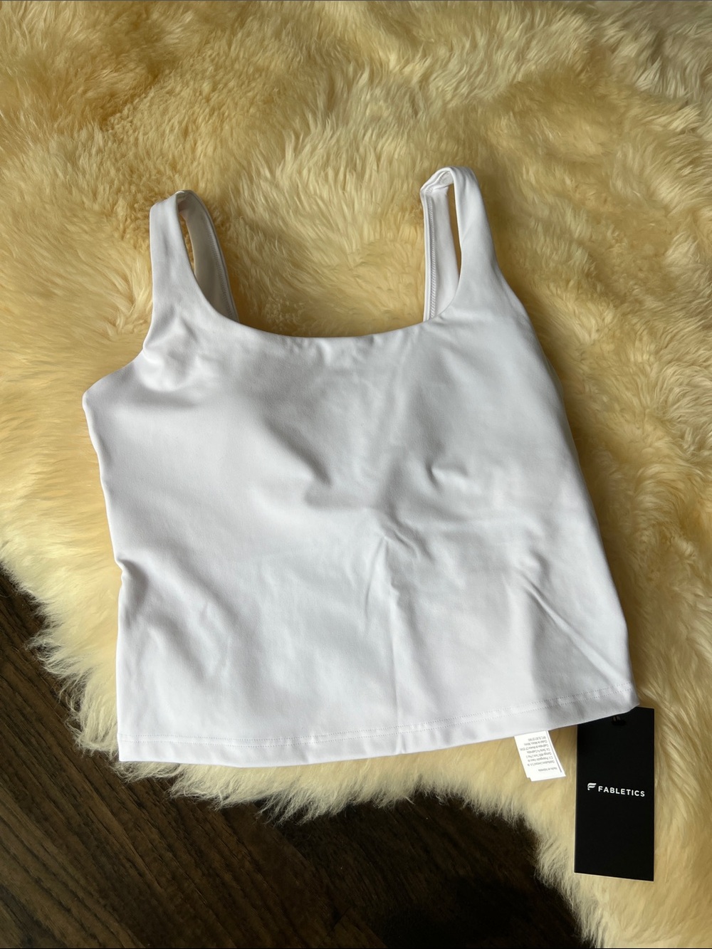 Fabletics Puleluxe Built-in Bra Classic White Size S